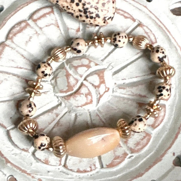 Dalmatian Jasper Beaded bracelet/protection stone for virgo - Picture 1 of 6